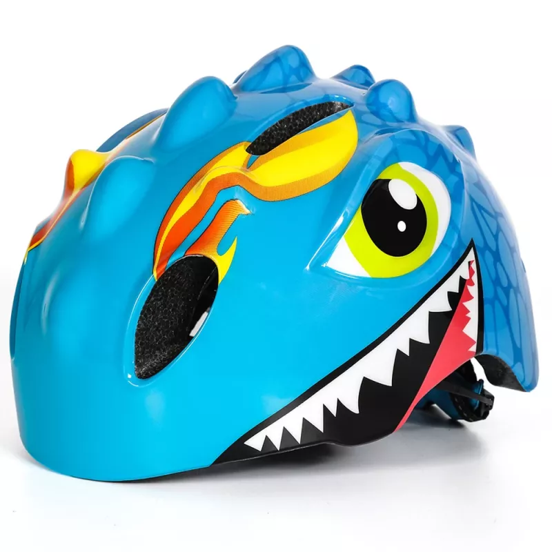 Wozinsky casco de bicicleta infantil, motivo de dragón, ligero, 50-54 cm, azul