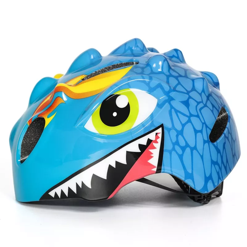 Wozinsky casco de bicicleta infantil, motivo de dragón, ligero, 50-54 cm, azul