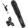 ROCKBROS 810PCS-HP Mini bomba de mano para bicicleta con manguera flexible para válvulas Presta y Schrader - Negro