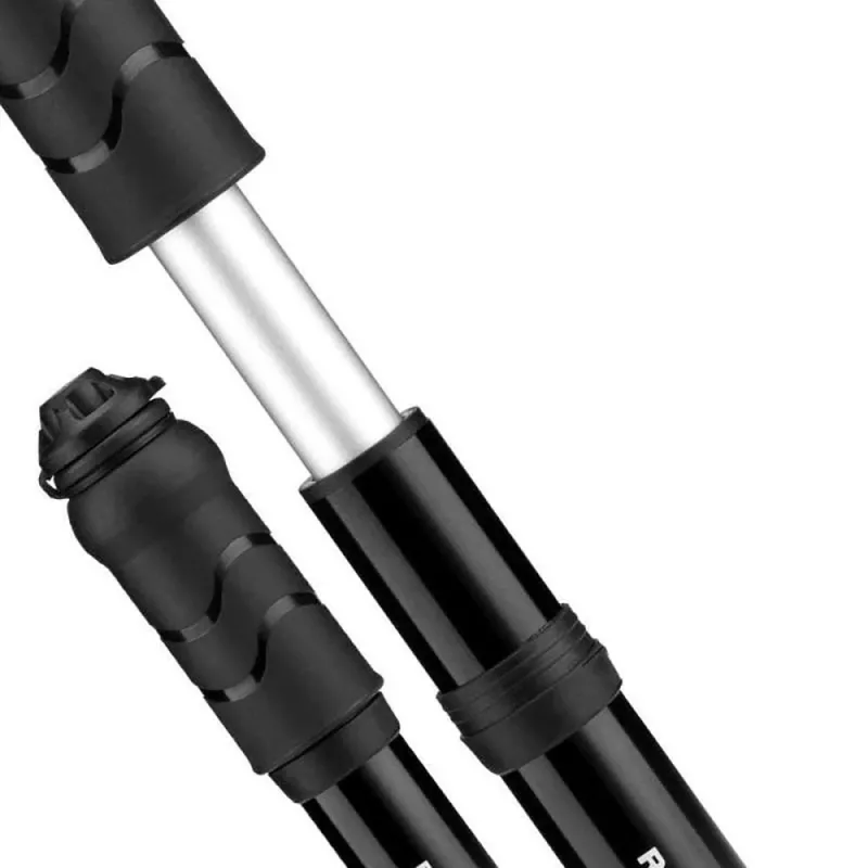 ROCKBROS 810PCS-HP Mini bomba de mano para bicicleta con manguera flexible para válvulas Presta y Schrader - Negro
