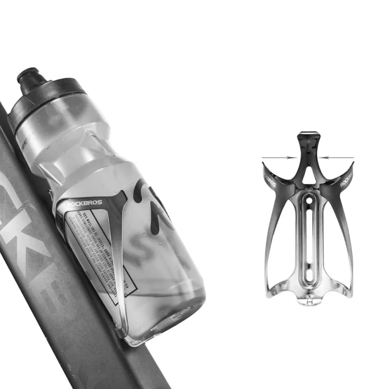 ROCKBROS RKL02 Portabidones de aleación de aluminio para bicicleta - Negro/Plata