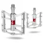 ROCKBROS JT410 4.10 Pedales de bicicleta de plataforma plana con 4 rodamientos - Plata