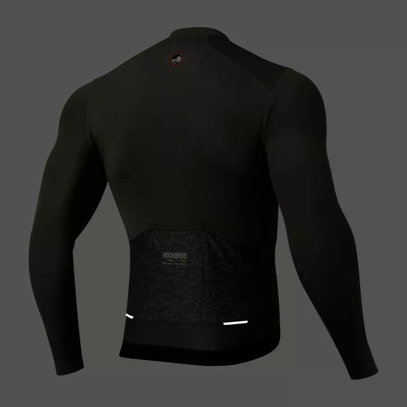 ROCKBROS Hombre ROAD TO SKY Maillot de ciclismo de manga larga Verde Talla S