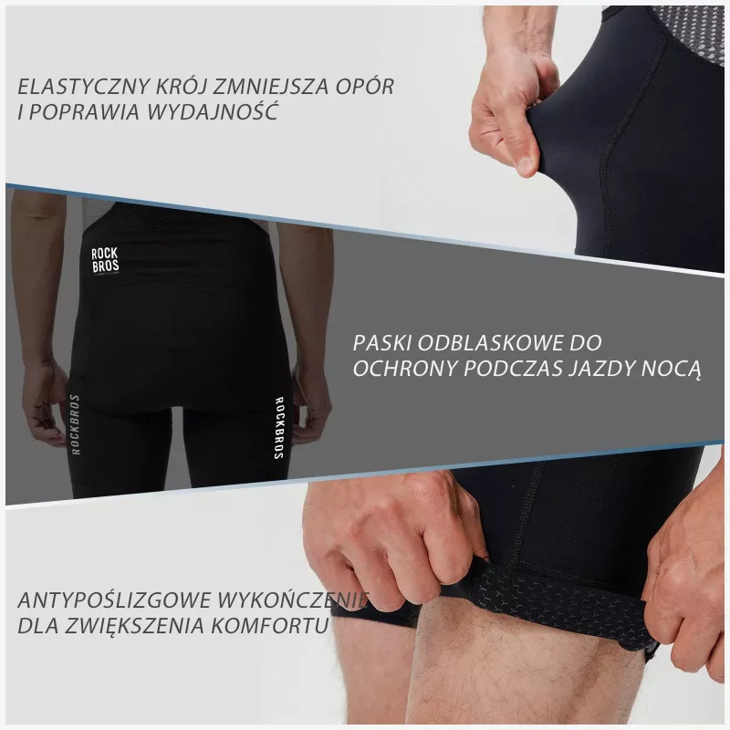 ROCKBROS ROAD TO SKY Culotte de ciclismo hombre con badana 3D - Negro, talla S (TLDK001-1)