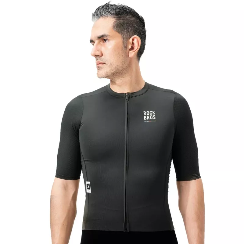 ROCKBROS ROAD TO SKY Maillot de ciclismo manga corta hombre S - Negro