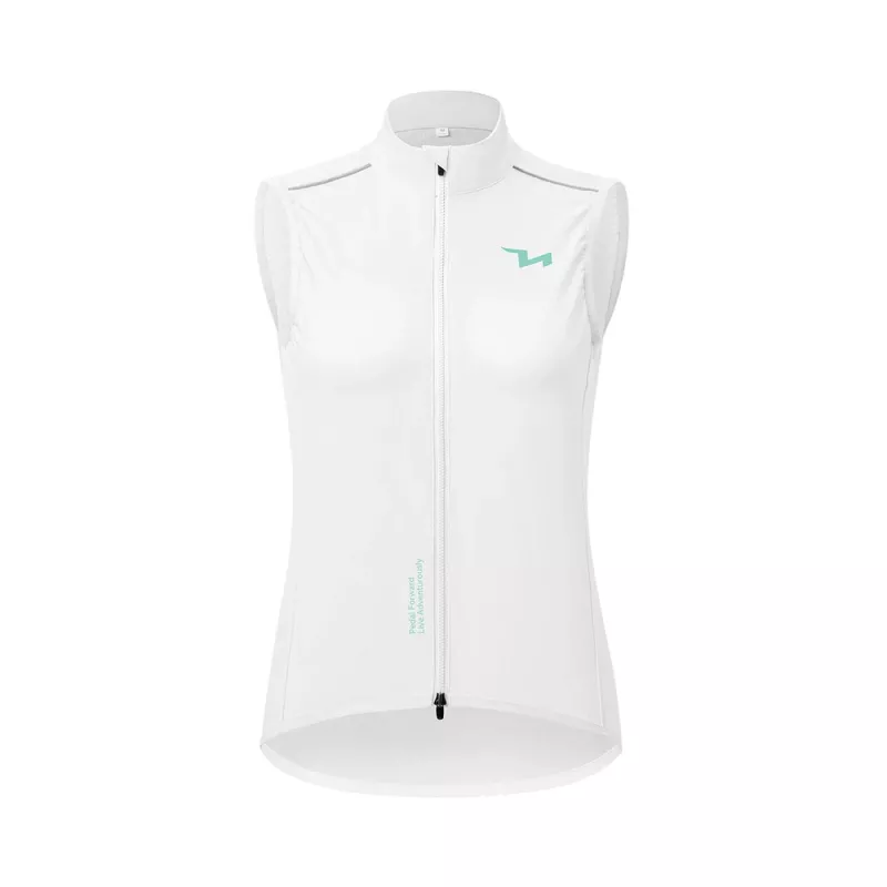 ROCKBROS MJ008 Chaleco cortavientos de ciclismo mujer – S, blanco (serie TVI) ultraligero