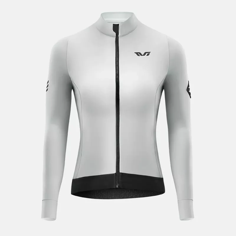 ROCKBROS Chaqueta de ciclismo térmica mujer YDWT006 TVI para otoño/invierno, blanco-gris, talla M