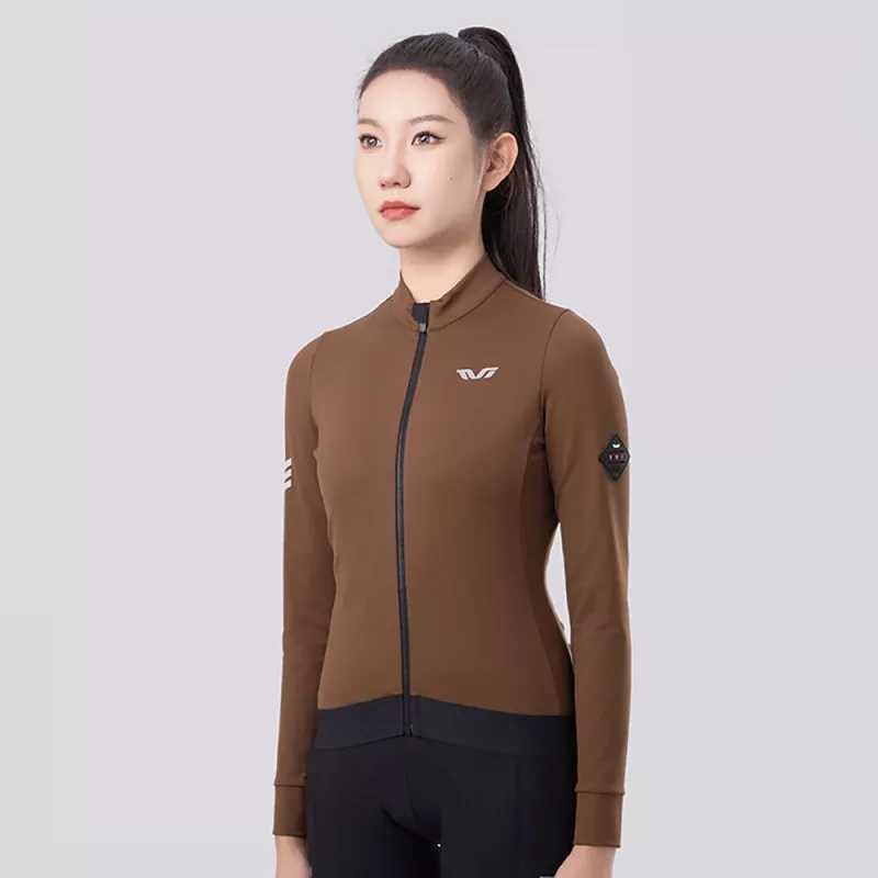 Rockbros Chaqueta de ciclismo de invierno mujer YDWT006 TVI otoño/invierno M - Marrón