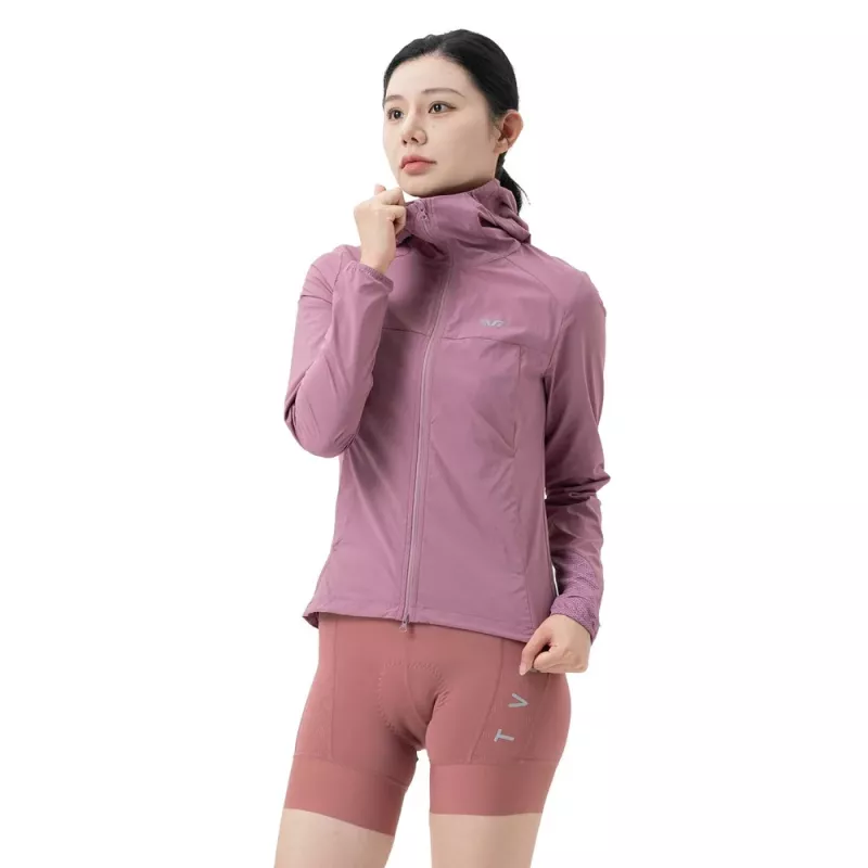 ROCKBROS Chaqueta de ciclismo mujer YPW079 TVI con capucha, rosa, talla L