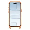 HURTEL Funda crossbody para iPhone 17 con correa ajustable y soporte con marco de cámara, compatible con MagSafe, naranja