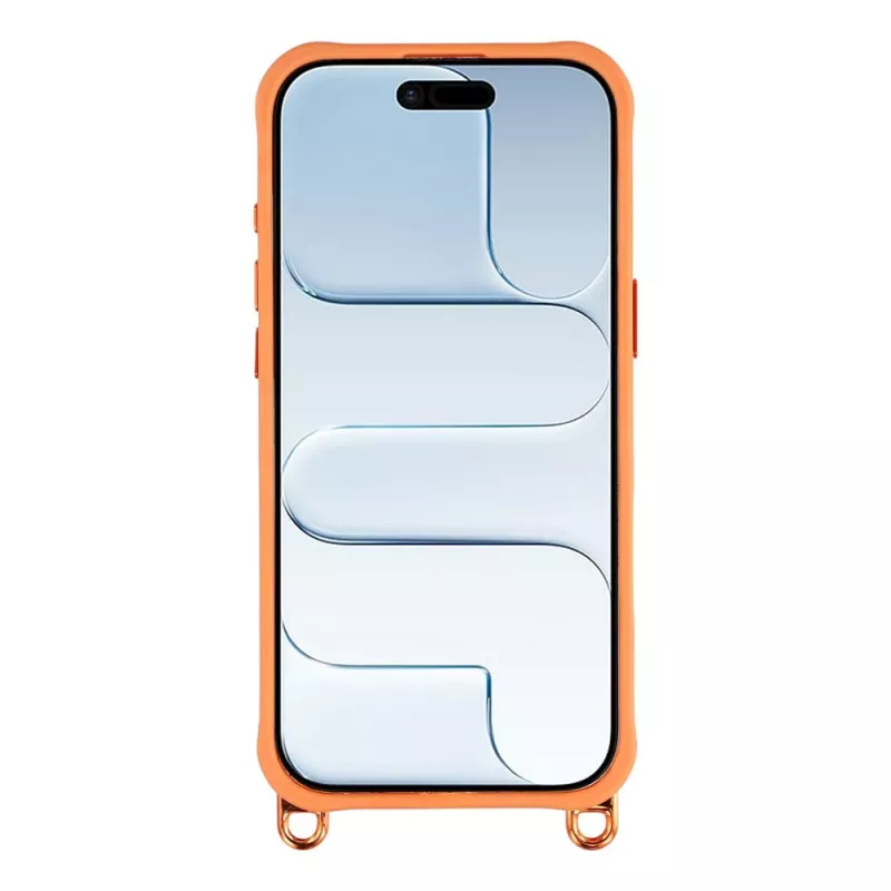 HURTEL Funda crossbody para iPhone 17 con correa ajustable y soporte con marco de cámara, compatible con MagSafe, naranja
