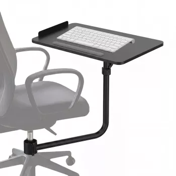Maclean MC-139 Bandeja portateclado para silla de oficina negra 66x30cm, máx. 5kg