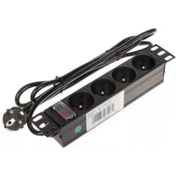 DELTA PD-4/R10/R Regleta de 4 tomas con cable de 10m, rojo