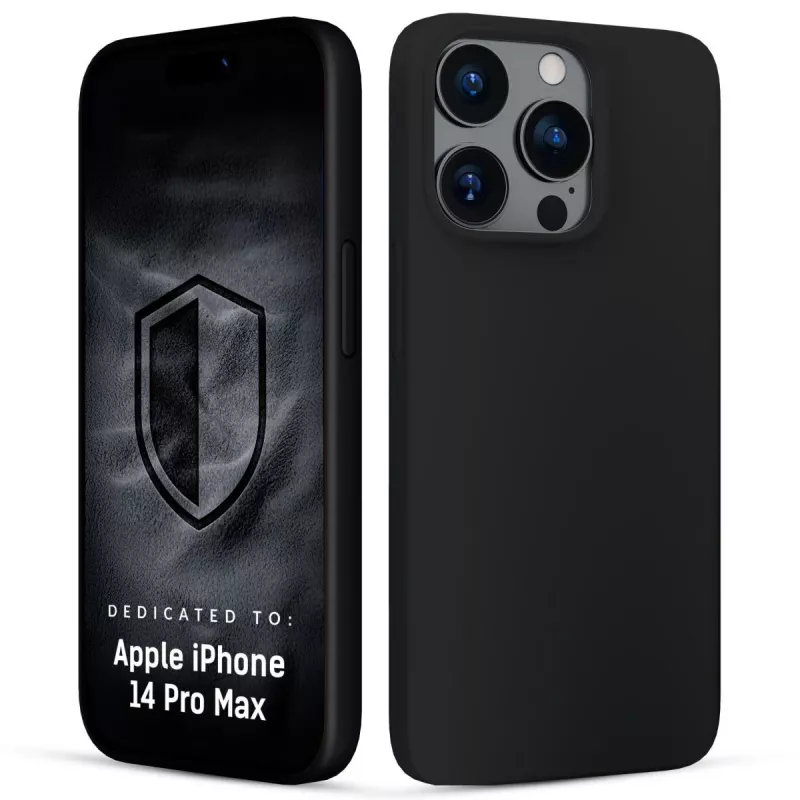 3MK PROTECTION Hardy Mellow Funda para Apple iPhone 14 Pro Max - negra, TPU flexible, protección contra caídas