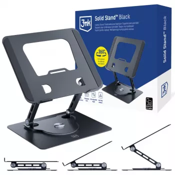 3MK Solid Stand - Soporte universal negro para smartphones y tablets