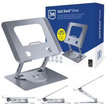 3mk Solid Stand - Soporte universal plateado para teléfono y tablet