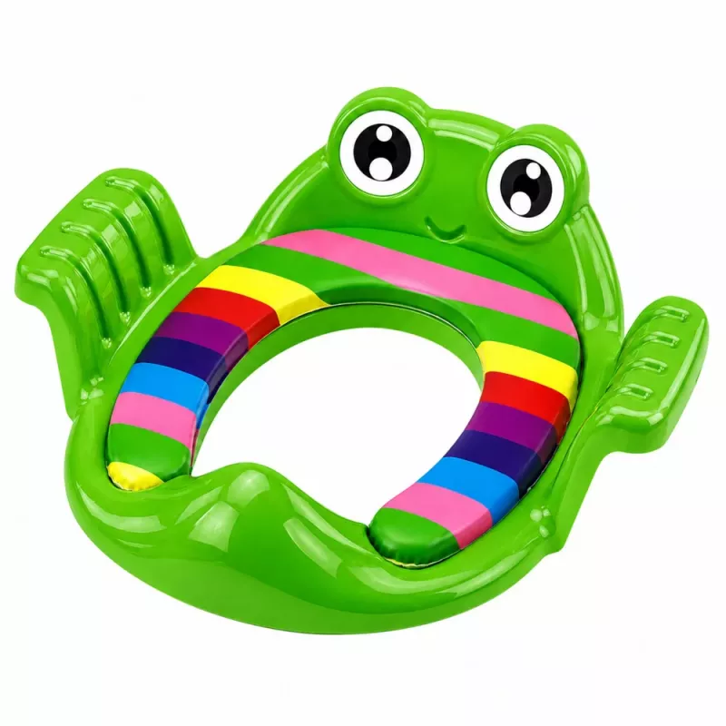 LEAN TOYS Reductor de inodoro para niños, asiento suave con asas, verde