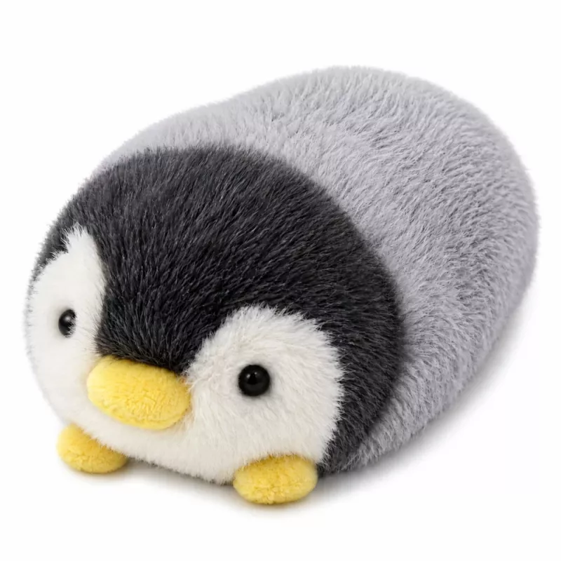 LEAN TOYS Pingüino de peluche, peluche suave blanco y gris 16 cm