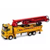 LEAN TOYS Camión hormigonera RC de juguete con luces, sonidos, pulverizador de agua, escala 1:40