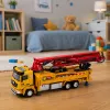LEAN TOYS Camión hormigonera RC de juguete con luces, sonidos, pulverizador de agua, escala 1:40