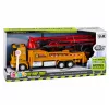 LEAN TOYS Camión hormigonera RC de juguete con luces, sonidos, pulverizador de agua, escala 1:40