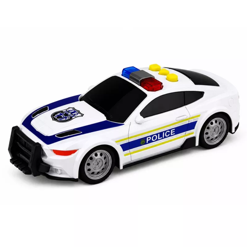 LEAN TOYS Set de policía helicóptero moto coche de policía luces sonidos 1:32
