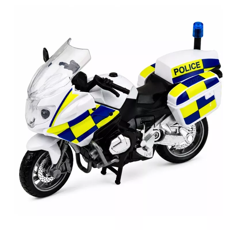 LEAN TOYS Set de policía helicóptero moto coche de policía luces sonidos 1:32