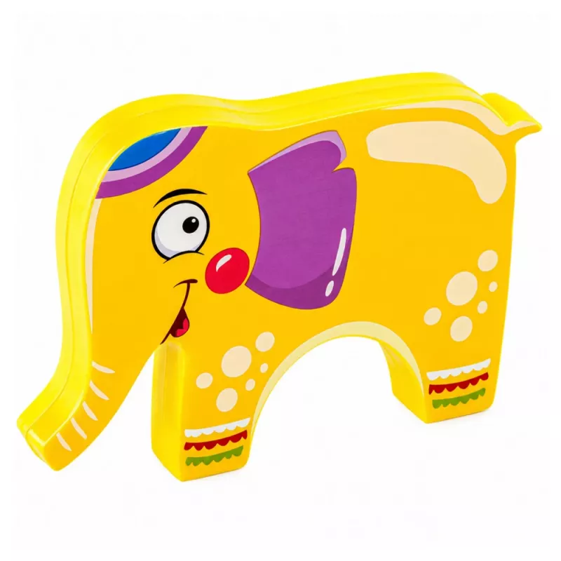 LEAN TOYS Juego de habilidad elefante equilibrista torre de bloques construir elefante 61 piezas
