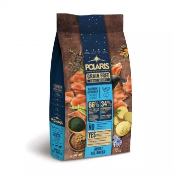 POLARIS Pienso seco sin cereales para perros con salmón y pavo - 12kg