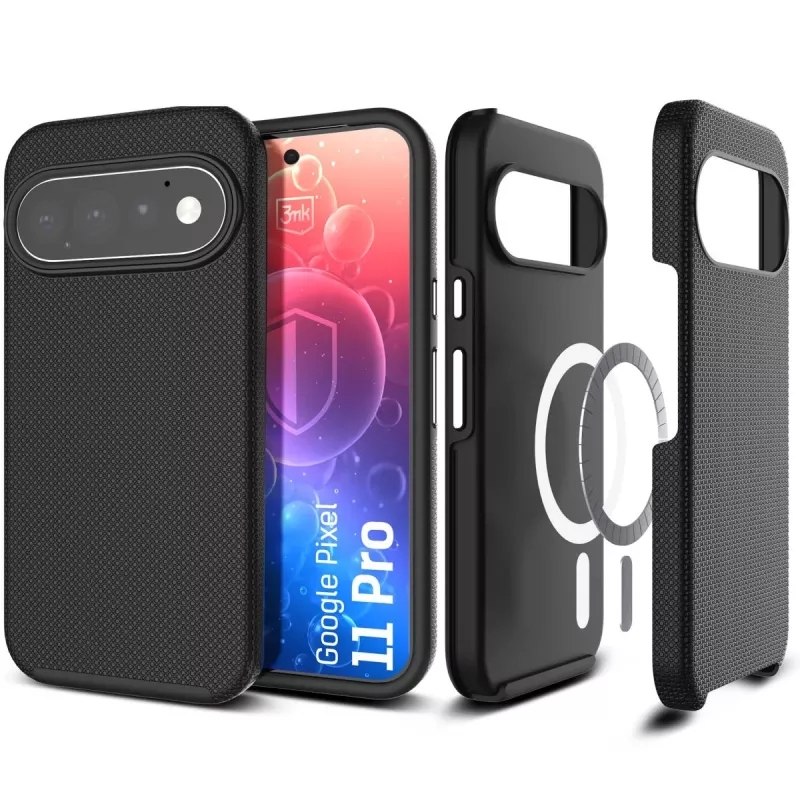3mk Hardy Shockproof MagCase para Google Pixel 11 Pro, transparente