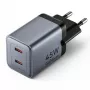 VENTION GaN 90W Cargador de pared dual USB-C (45W+45W) - negro