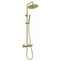 FERRO Ciriculus Conjunto de ducha termostático con rociador de lluvia de 250mm, oro cepillado