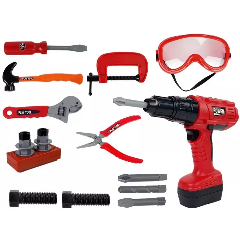 LEAN TOYS DIY Set de herramientas de manitas con taladro y martillo 35 piezas Juguete educativo