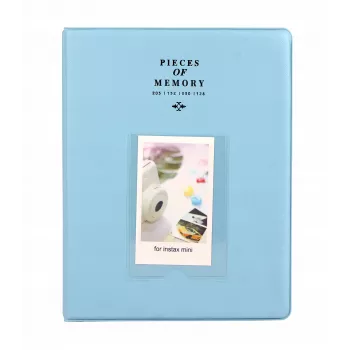 LOVEINSTANT Álbum de fotos grande para 128 fotos para Instax Mini 7 8 9 11 azul claro