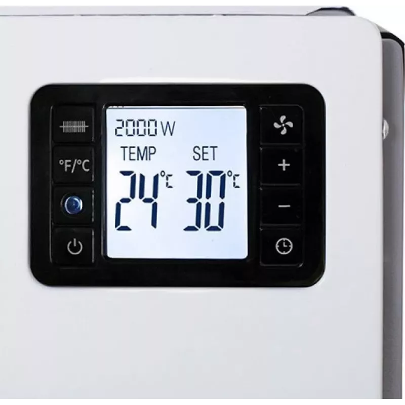 Adler CAMRY CR 7739 Convector eléctrico 2000W termostato digital, temporizador 24h, mando a distancia, montaje en pared