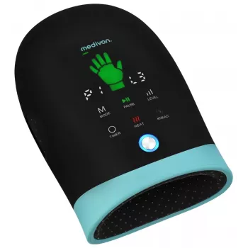MEDIVON Hand Max Masajeador de mano y muñeca con calor, Negro