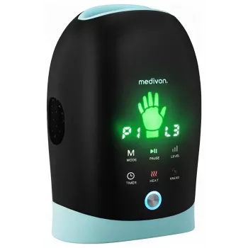 MEDIVON Hand Max Masajeador de mano y muñeca con calor, Negro