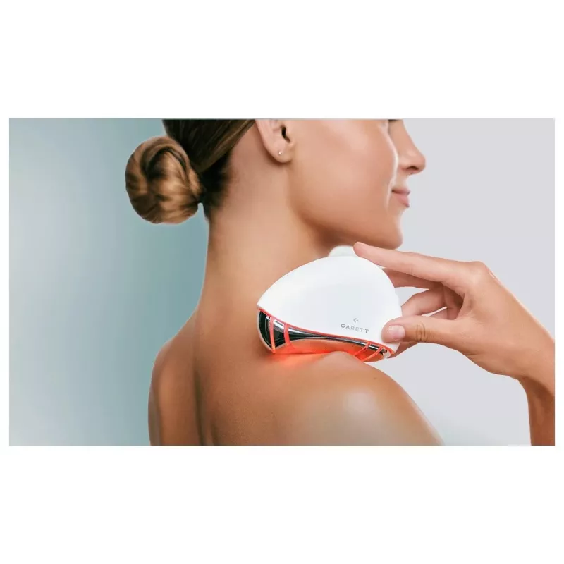 Garett Beauty Glow Stone Blanco – Masajeador facial electrónico con calor y vibración