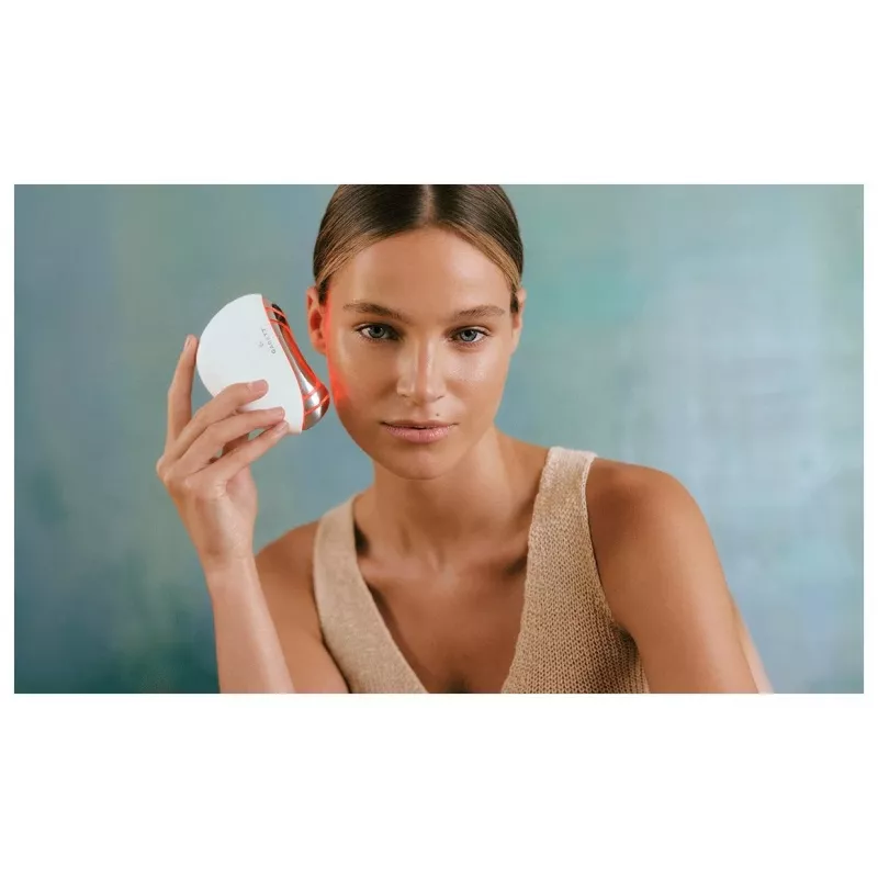 Garett Beauty Glow Stone Blanco – Masajeador facial electrónico con calor y vibración