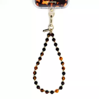 Crong Phone Charm Lanyard - Cordón de cuentas con estampado carey