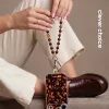 Crong Phone Charm Lanyard - Cordón de cuentas con estampado carey