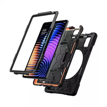 Crong Defender Plus Funda resistente para Xiaomi Pad 8 / 8 Pro / Pad 7 / 7 Pro 11,2 pulgadas – Negro