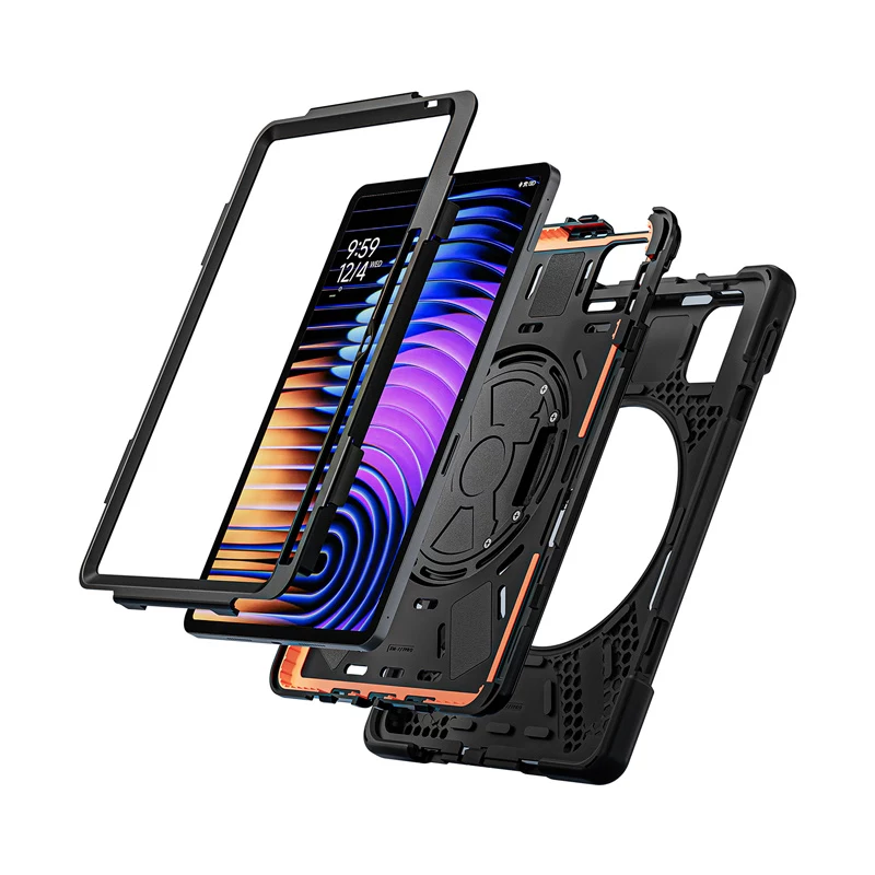 Crong Defender Plus Funda resistente para Xiaomi Pad 8 / 8 Pro / Pad 7 / 7 Pro 11,2 pulgadas – Negro