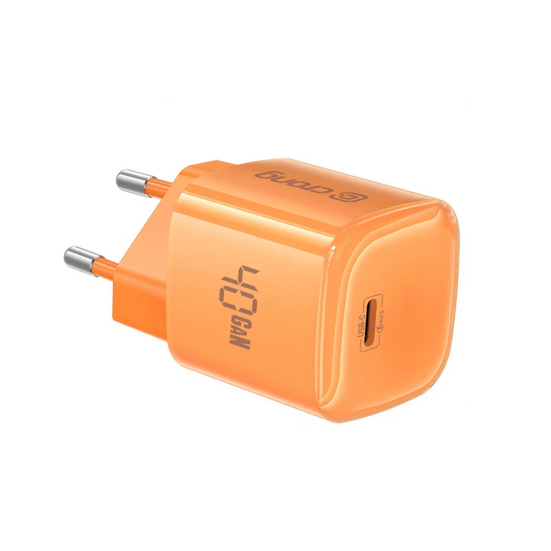 Crong NEO Cargador GaN 40W USB-C PD 3.2 con AVS (Naranja)