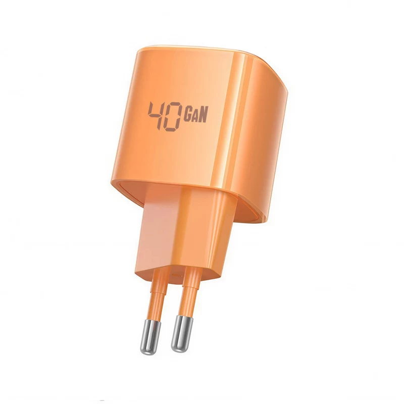 Crong NEO Cargador GaN 40W USB-C PD 3.2 con AVS (Naranja)