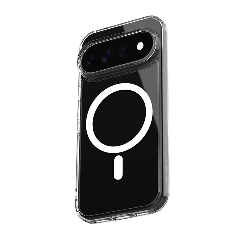 Crong Hybrid Clear Magnetic Case para Google Pixel 11 - Compatible con MagSafe, transparente
