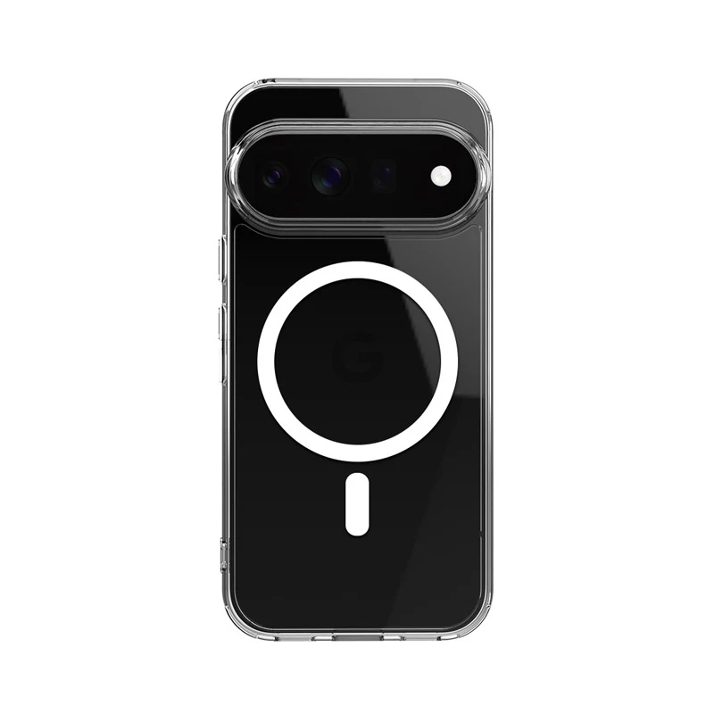 Crong Hybrid Clear Magnetic Case para Google Pixel 11 - Compatible con MagSafe, transparente