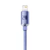 Cable Baseus Crystal Shine Lightning a USB-A 1,2 m morado, carga rápida 2,4 A