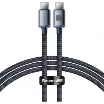 Cable Baseus Crystal Shine USB-C a USB-C 100W PD 1,2m negro
