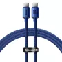 Cable Baseus USB-C a USB-C Crystal Shine 100W 1,2m azul